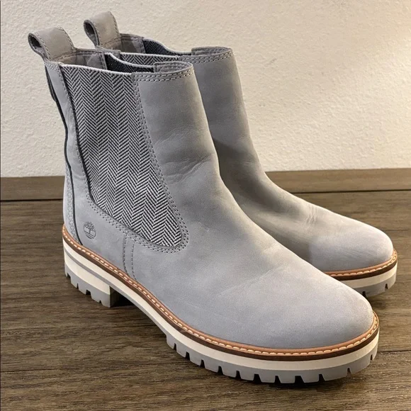 [Timberland] Courmayeur Valley Chelsea Leather Boots w/ Herringbone Women’s 10 - Picture 4 of 12